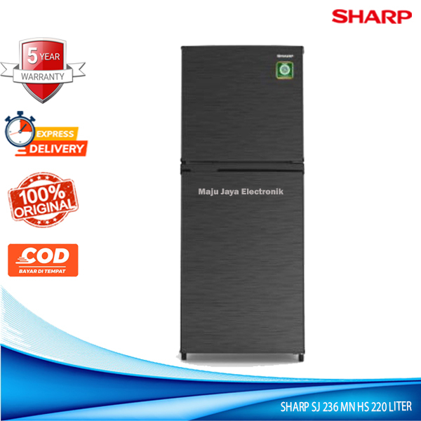 Kulkas 2 Pintu SHARP SJ 236 MN HS Ice Twist Rak Kaca Tanpa Bunga Es 220 Liter