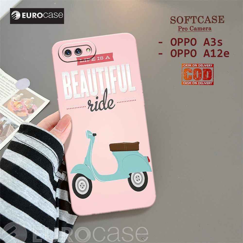 Casing Hp Oppo A3S / Oppo A12E - Fashion Case Vespa - Soft Case Hp Oppo A3S / Oppo A12E - Kesing Hp 