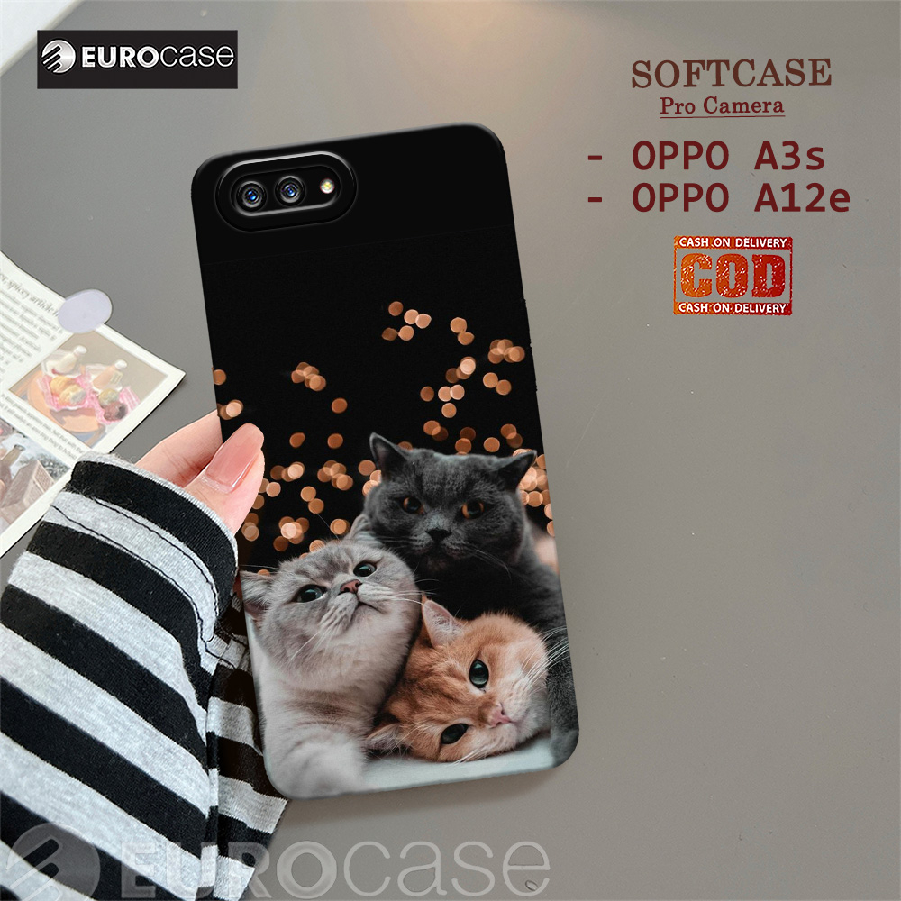 Casing Hp Oppo A3S / Oppo A12E - Fashion Case Kucing - Soft Case Hp Oppo A3S / Oppo A12E - Kesing Hp