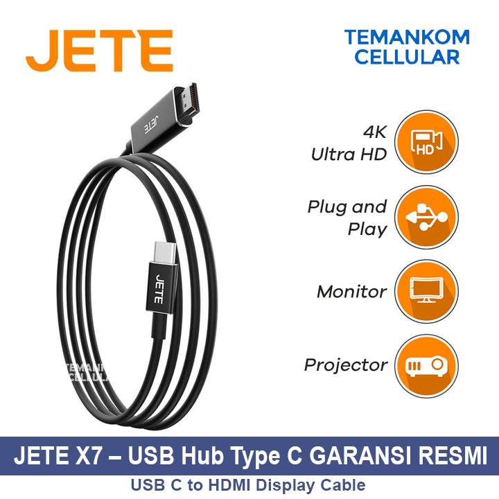 Kabel Display JETE X7 Usb C to HDMI Display OUT cable Garansi RESMI
