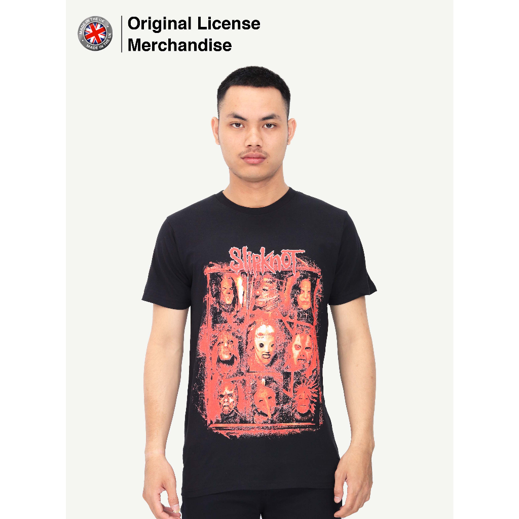 Kaos Baju Dewasa Hitam Pendek Pria Wanita Premium Import Motif Sablon Band Musik SLIPKNOT Original R