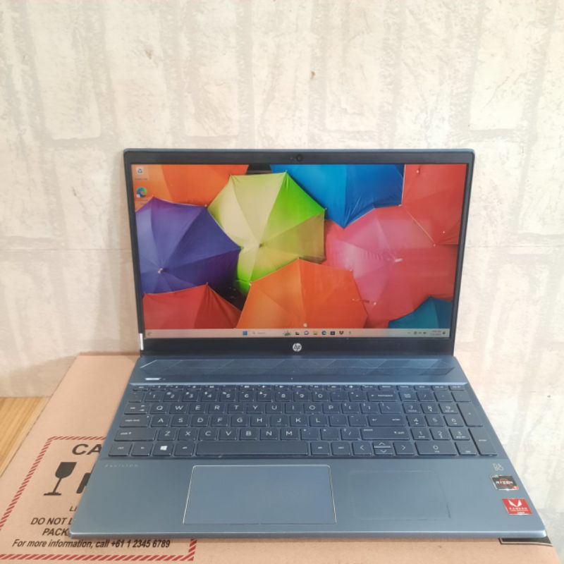 Laptop HP 15-cw1063wm Amd Ryzen 5-3500U Ram 8Gb/doble penyimpanan SSD 128Gb/HDD 1TB Vga Amd Radeon V
