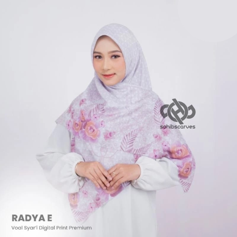 RADYA SERIES - Hijab segiempat Syari Voal motif Premium By Sohib Scarves