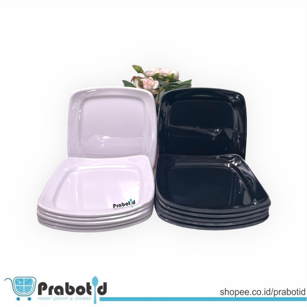 PRABOTID PIRING MELAMIN KOTAK KECIL / PIRING MELAMIN 6INCH