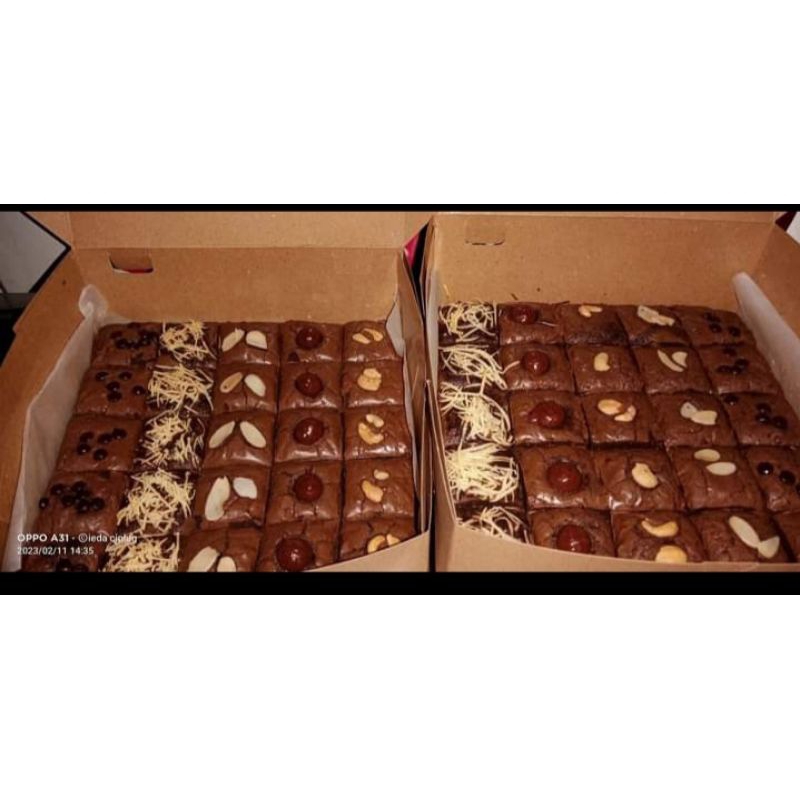 

brownis skat/brownis panggangan,shiny fudgy