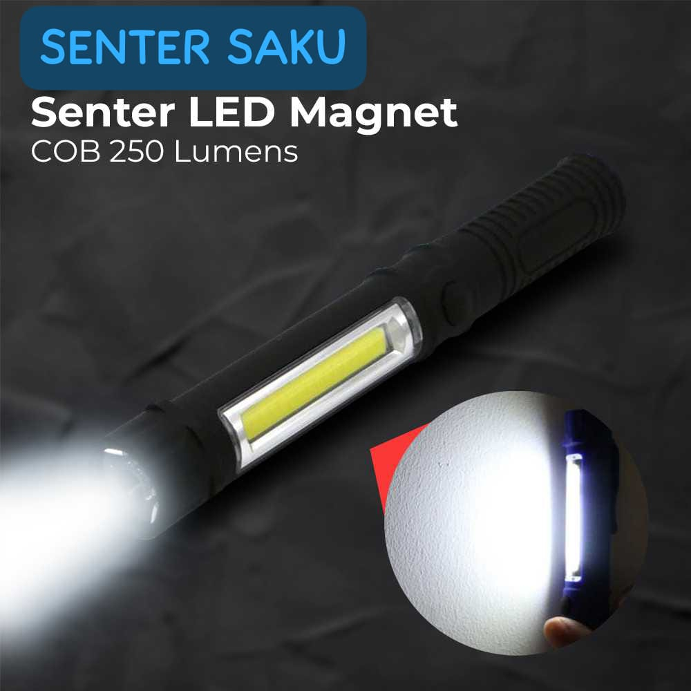 SENTER LED MAGNET SENTER LED SUPERTERANG MAGNET SAKU COB 220 LUMENS