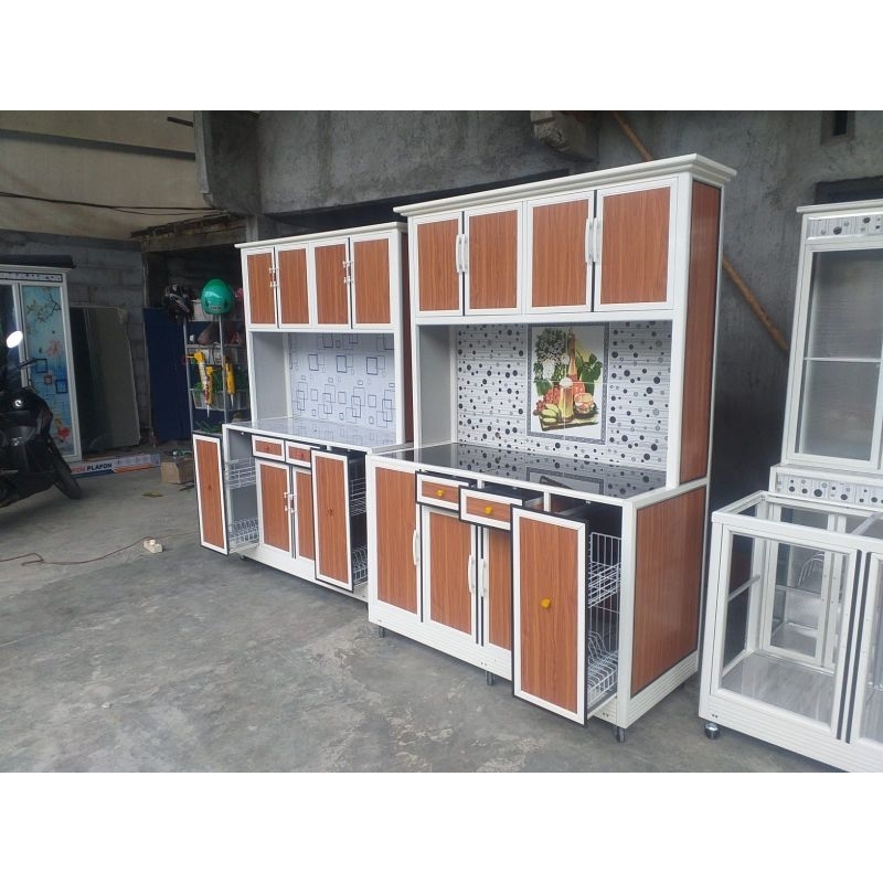 KITCHEN SET MURAH / rak piring aluminium / lemari dapur minimalis