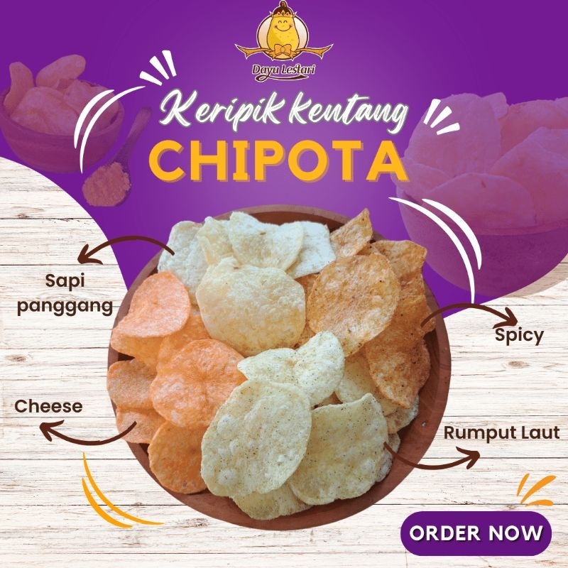 

CHIPOTA Keripik Kentang Potato chips || Snack Cemilan Kekininian sehat nikmat