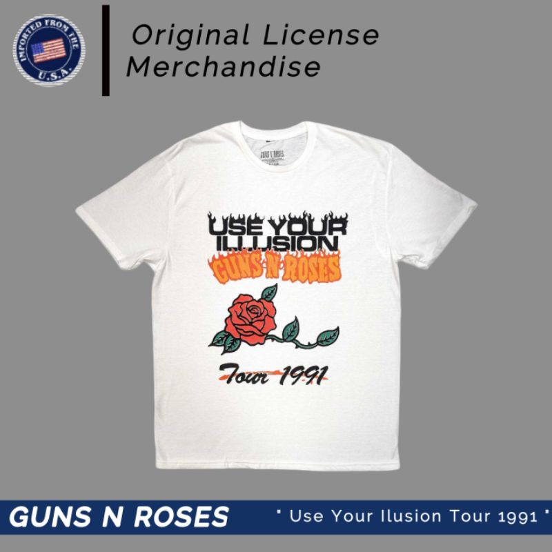 GUNS N ROSES T shirt Kaos Band Music Rock Metal Original Tag Official Licensed GNR Guns n Roses
