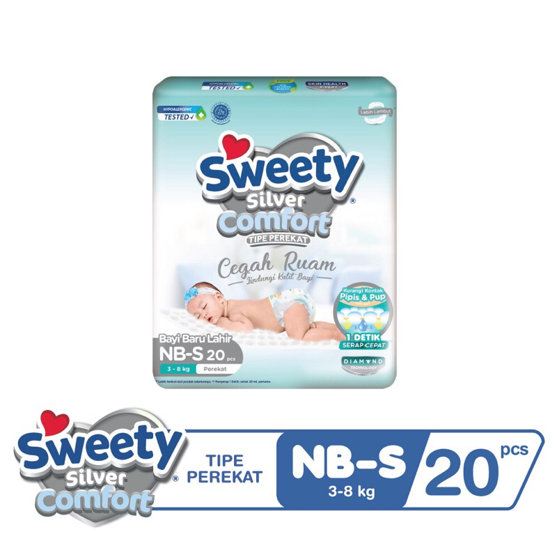 Pampers Sweety Silver Perekat Bayi Baru Lahir NB-s20/ NB-s40