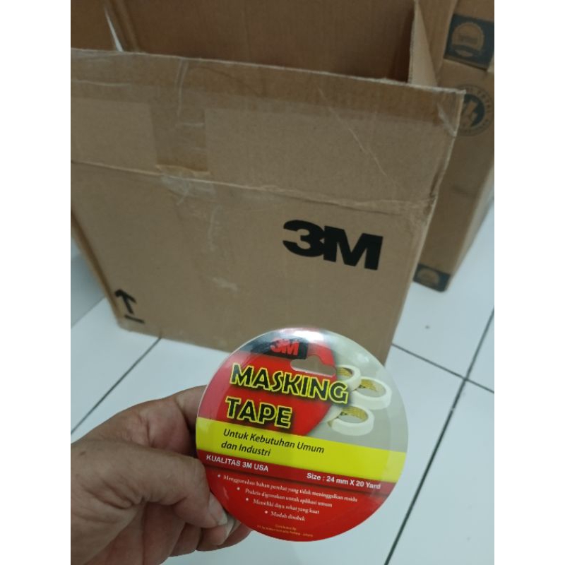 

lem kertas 3M 2.5cm x 18m masking tape lakban kertas