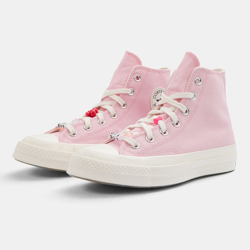 Converse Chuck 70 70s DIY Alphabet Beads Embroidery Floral Print Pink