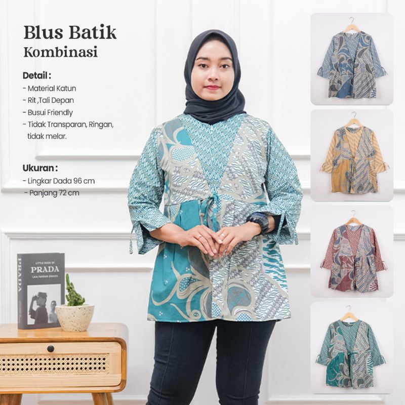 Blus Batik Soft Rompi Lengan Panjang Wanita - Sekar Jagad Batik