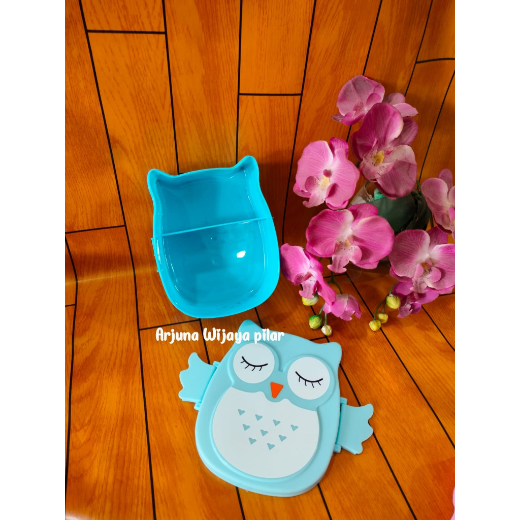 Lunch Box Owl 2 Sekat Kotak Makan Tempat Bekal Anak Burung Hantu FUKURO / Souvenir Ulang Tahun