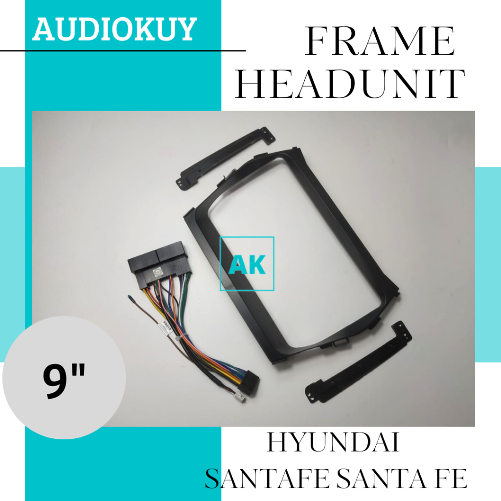Frame Headunit Android 9 Inch Hyundai Santafe Santa Fe 2012 - 2017