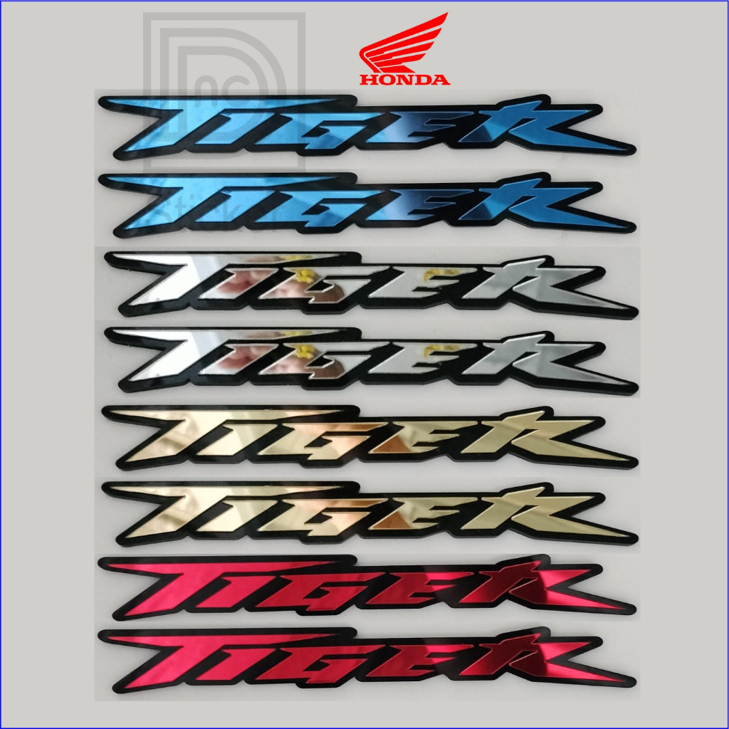 2pc Emblem Logo Honda TIGER Timbul Motor 3D Akrilik Variasi Asesoris bukan stiker