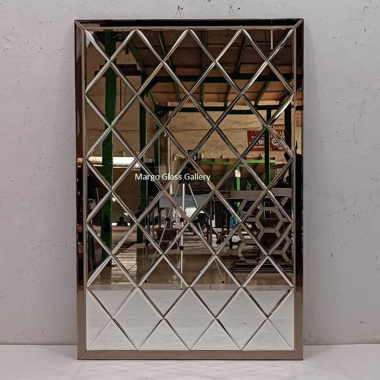 Cermin Dinding Bevel brown/Kaca Cermin Dinding Bevel Hiasan Dinding