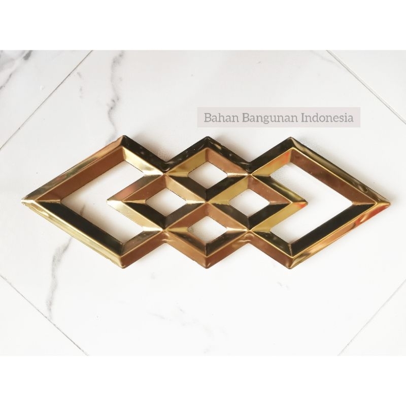 ORNAMEN AKSESORIES PAGAR STAINLESS Wajik 3 Emas 10 cm