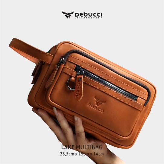 Pouch kekinian - Debucci Leathergoods - Lake Pouch Bag - pouch kulit sapi asli pria
