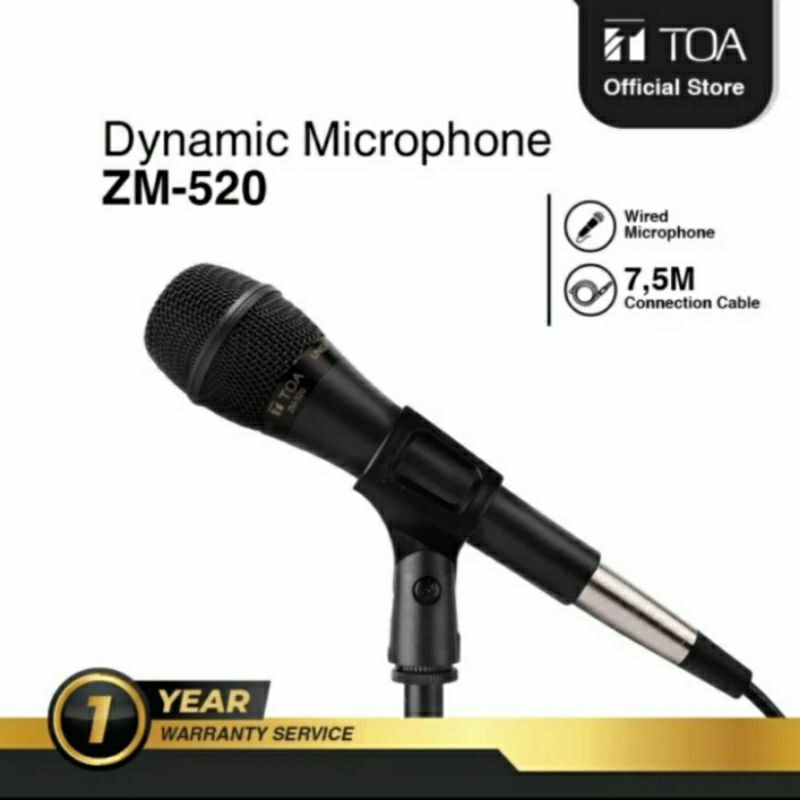 mic kabel toa zm 520 original microphone toa
