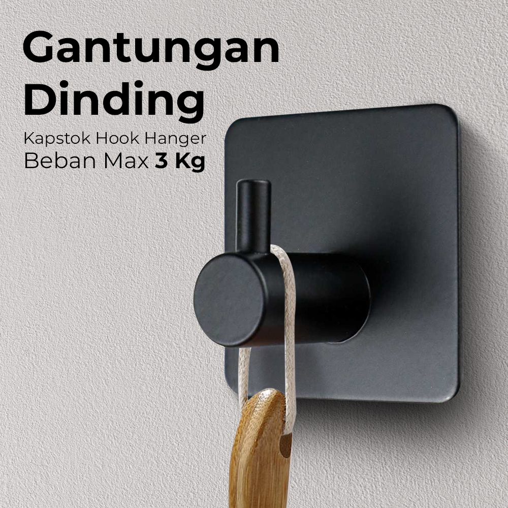 (PREMIUM) Gantungan Dinding Kapstok Hook Hanger Stainless Steel - Gantungan tempel tahan air tahan k