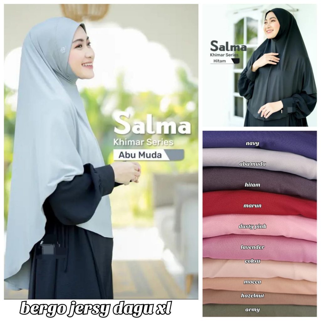 BERGO HIJAB JUMBO JERSY XL 85X100 /KERUDUNG BERGO JUMBO DAGU BAHAN JERSY