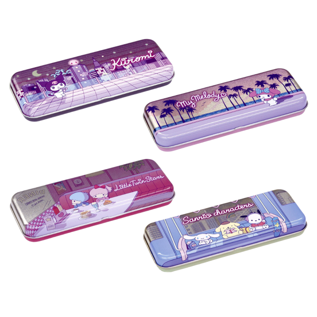 

M-Plan Steel Pencil Case Sanrio Characters City Pop Kuromi My Melody Little Twin Stars Cinnamoroll Pompompurin Pochacco Kotak Pensil Limited Edition
