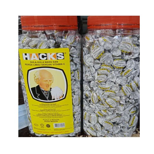 permen hacks vitamin c/rasa jeruk dan madu eceran 250gr