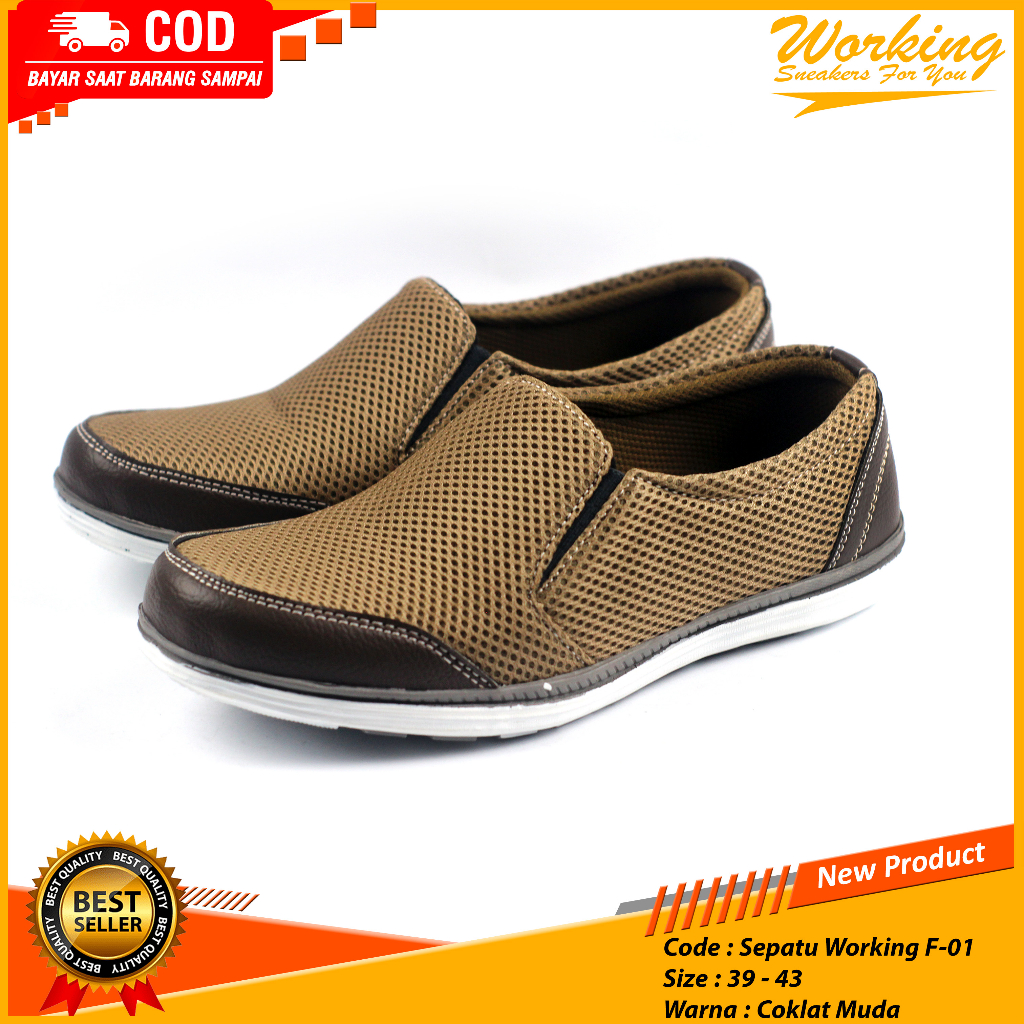 WORKING FASHION SEPATU WORKING F-01 SEPATU KASUAL SLIP ON