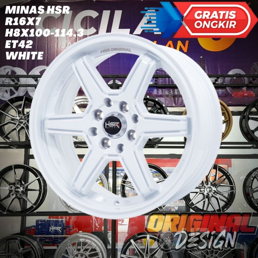Velg Mobil Ring 16 HSR MINAS R16 WHITE / PUTIH BRIO , JAZZ , YARIS , AVANZA