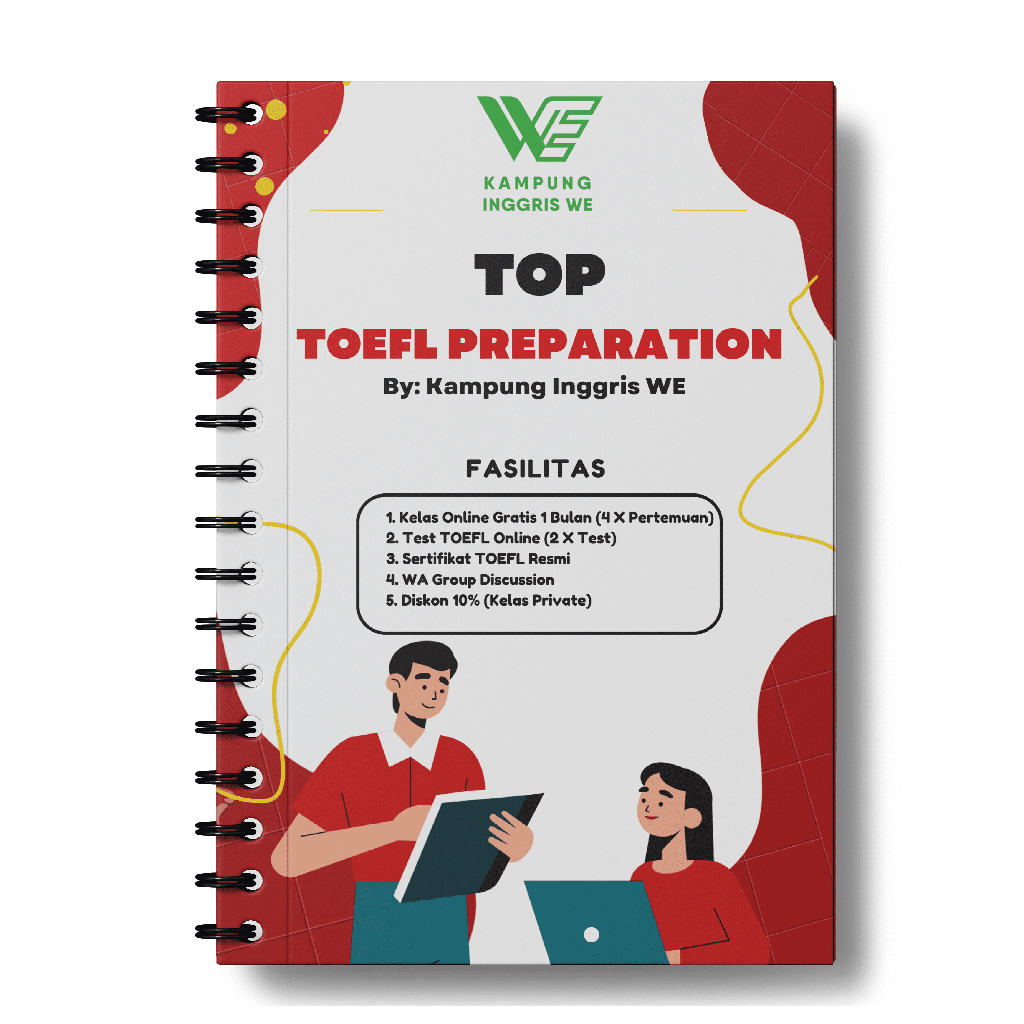 BUKU TOEFL PREPARATION + FREE KELAS TOEFL ONLINE VIA ZOOM + TEST TOEFL Bersertifikat