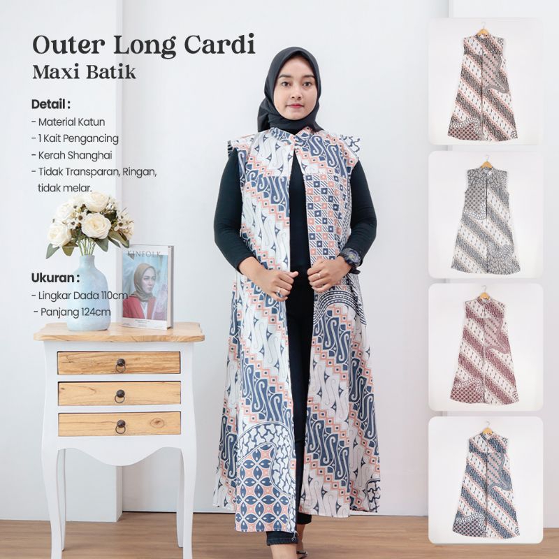 Long Cardi Maxii Tanpa Lengan - Sekar ayu