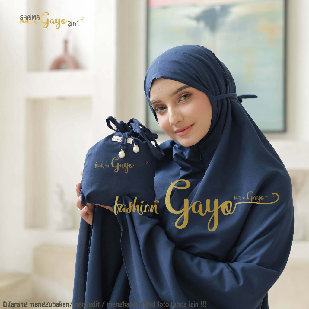 Mukena Fashion GAYO - Shaima Series - Mukena Dewasa Mukena Travelling 2 in 1 + Tas Mukena