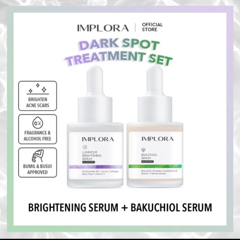 [READY STOCK] Implora Face Serum Dark Spot Treatment set / Paket Serum Combi untuk mencerahkan wajah