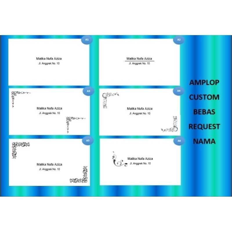 

AMPLOP KONDANGAN CUSTOME NAMA BEBAS REQUEST NAMA