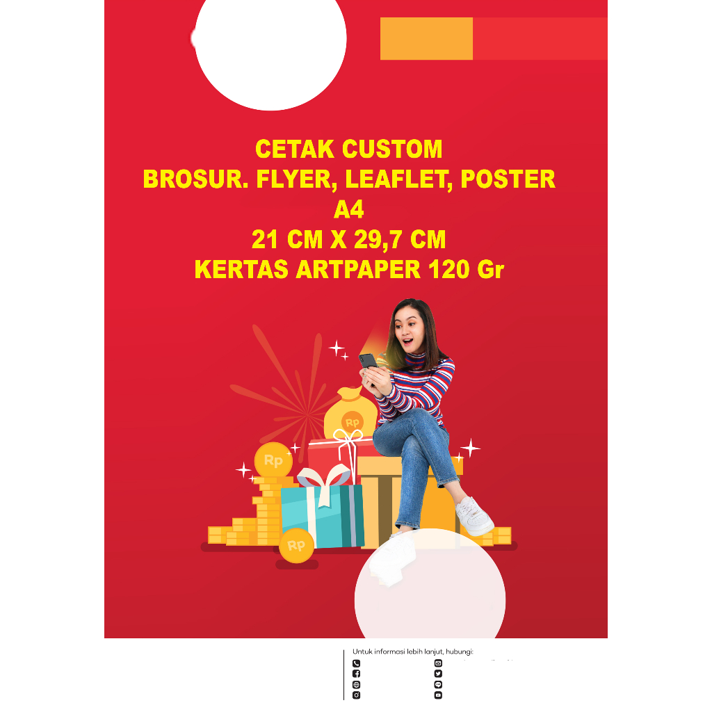 

Custom Brosur, Leaflet, Flyer, Poster A4 (21 CM X 29,7 CM) ISI 1 RIM (500 LBR) MURAH DI JAMIN BAGUS