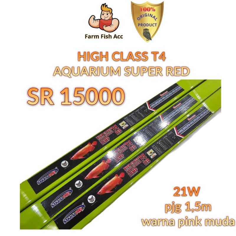 INSTANT UNTUK LAMPU DIATAS 1M LAMPU AQUARIUM T4 HIGH CLASS SUPER RED ARWANA WARNA PINK MUDA SR 15000