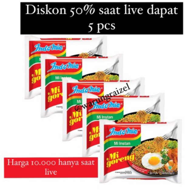 

Indomie goreng isi 5pcs