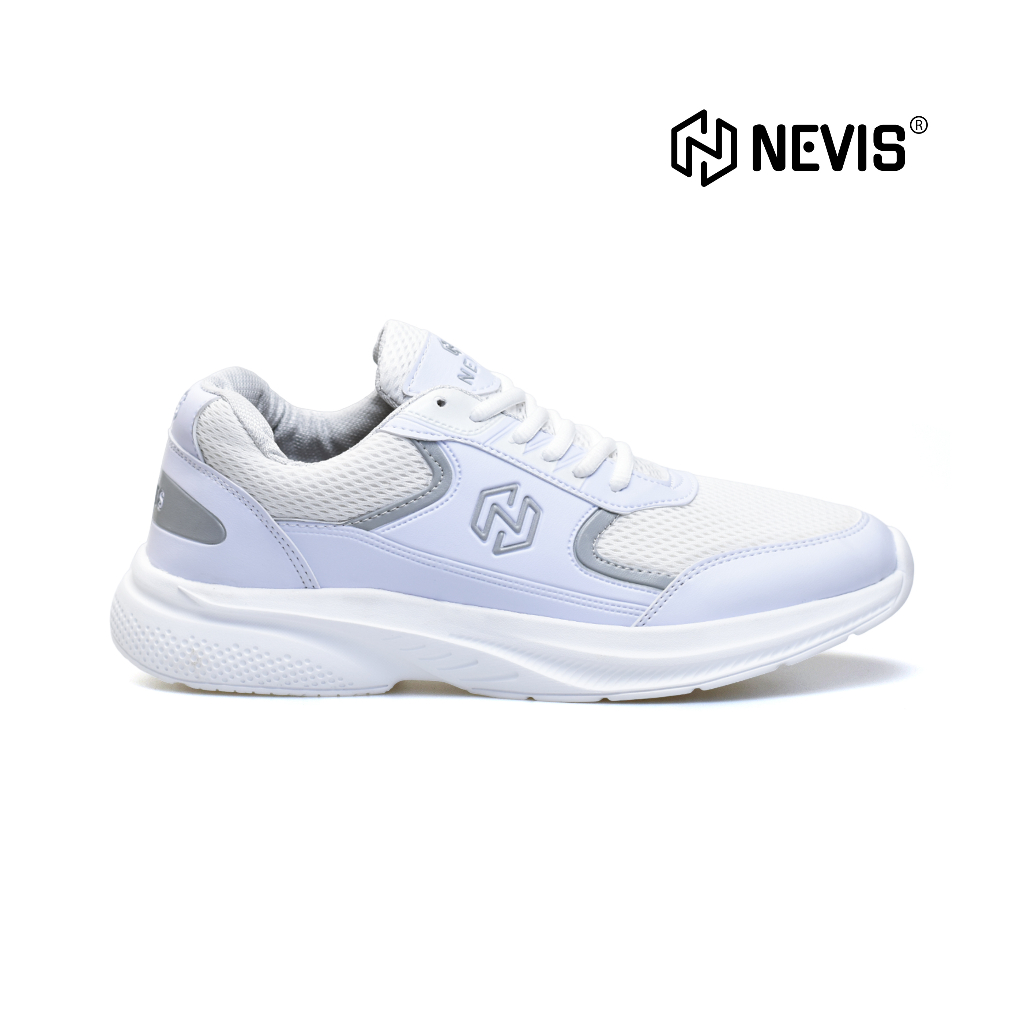 NEVIS Sepatu Sneakers Casual Olahraga Pria Wanita Austin Full Putih Sport Running Lari Senam Zumba