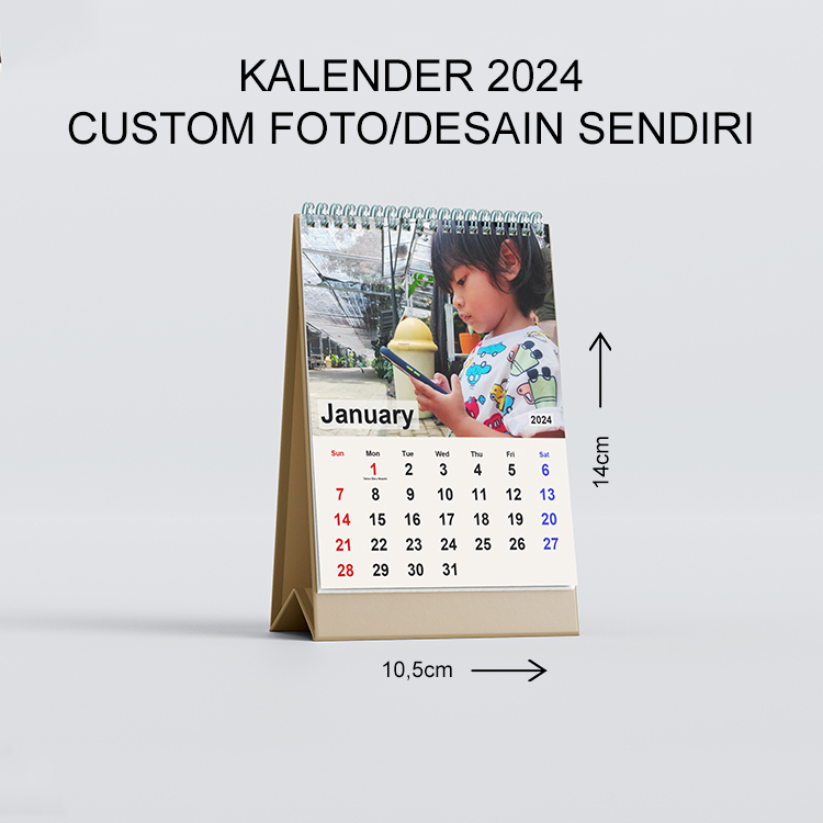 

Kalender 2024 Lengkap Custom (Foto/Desain) Kalender Meja Ukuran Kecil 10,5x14 cm #KLMC01