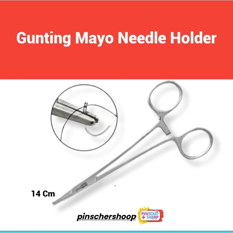 Gunting Mayo Hegar Needle Holder Nalpuder 14 Cm Instrumen