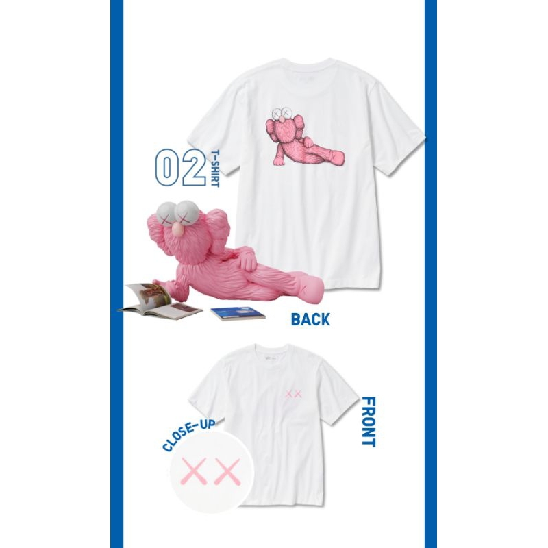UT Lengan Pendek Kaws x Uniqlo Pink