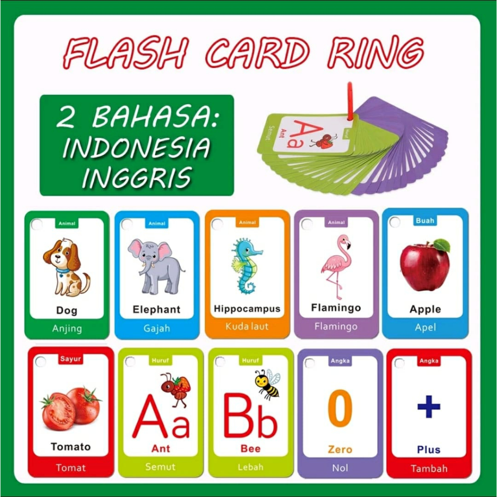 Flash Card anak-anak Murah / Flash card Mainan Edukasi Anak / Flash card Edukasi Anak / Flash Card h