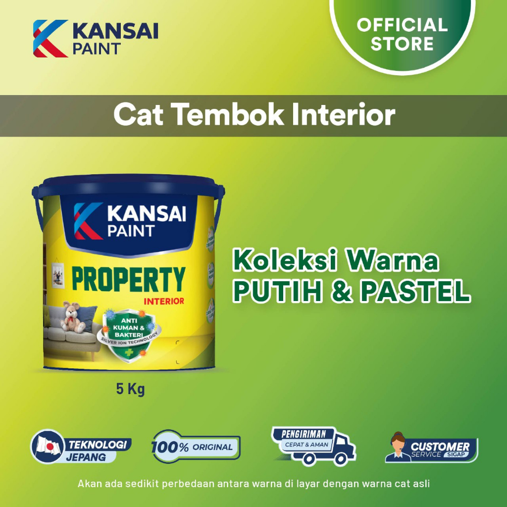 Kansai Paint - Cat Tembok Interior Property Putih dan Pastel Kemasan 5 Kg