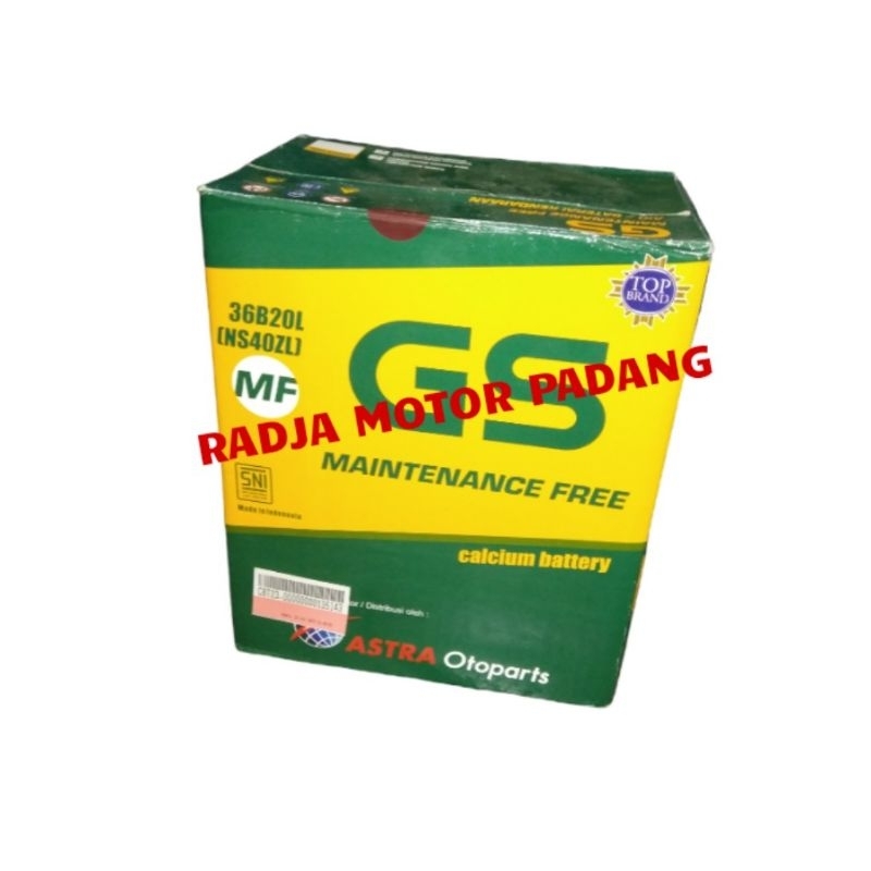 Aki battery kering jazz brio 36B20L (NS40ZL) GS