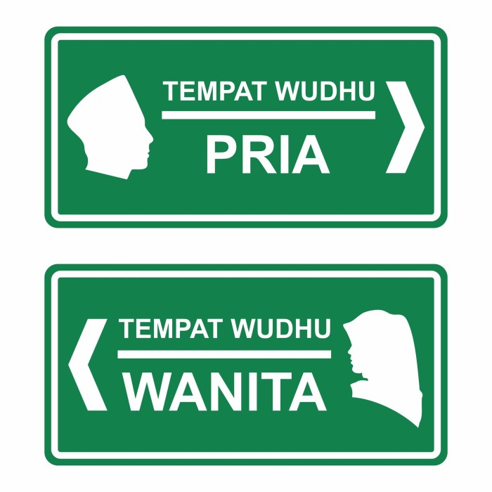 

Sign Plat Tempat Wudhu Ukuran 30X15CM Rambu Arah Wudhu Pria Wanita