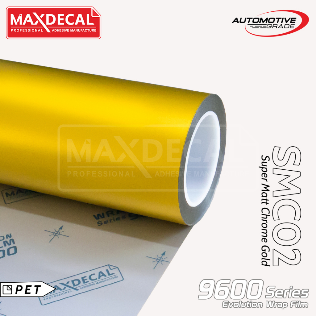 Maxdecal 9500 MT02 Matte Chrome Gold, Wrap Series Sticker, Roll 152cm x 18m