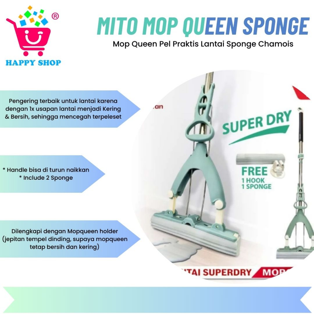 Mito Mop Queen Sponge Chamois / Alat Pel Praktis Lantai