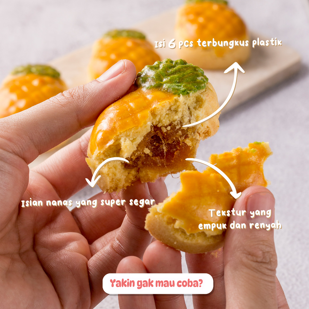 

Ay00! NASTAR JUMBO DELICUTE SELAI NANAS - ISI 6 PCS (UKURAN BOX 23x11,5x3 CM)