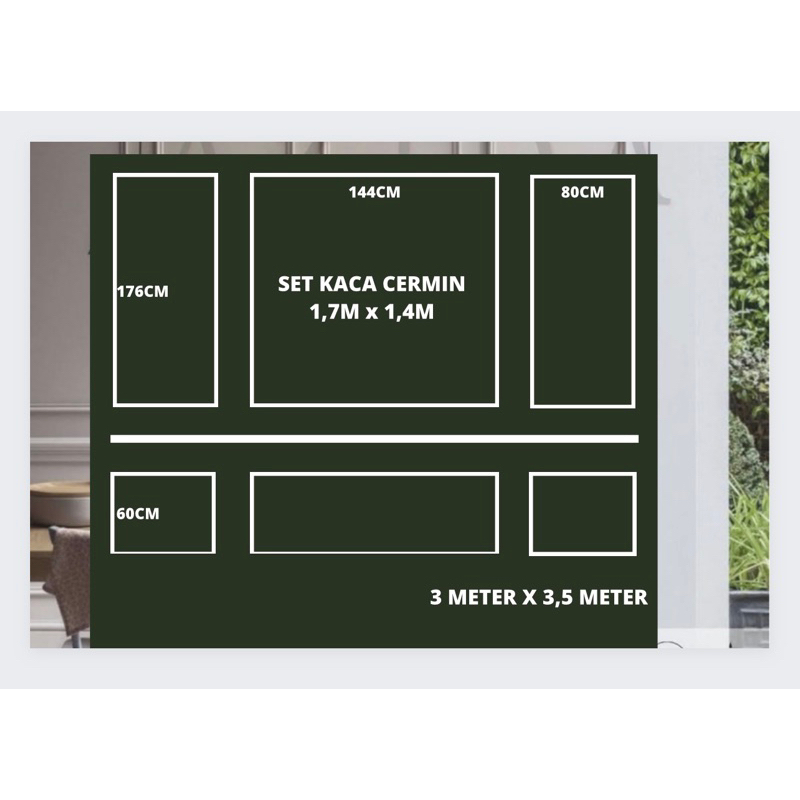 Paket Set Wallmoulding + Kaca Cermin Dekorasi Minimalis Termurah COD/Dekorasi Hiasan Dinding Rumah M